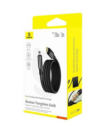 Magnetický nabíjecí kabel Baseus Tungsten USB-C/Lightning 1m 20W černý