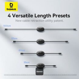 Navíjecí kabel Baseus Free2Pull USB-C/Lightning s nastavitelnou délkou až 1m 20W černý