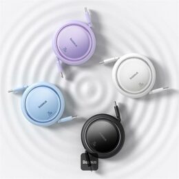 Navíjecí kabel Baseus Free2Pull USB-C/Lightning s nastavitelnou délkou až 1m 20W černý