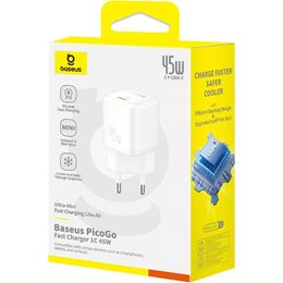 Nabíječka do sítě Baseus PicoGo 45W, 1xUSB-C bílá