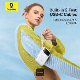 Powerbanka Baseus Qpow2 20000mAh, 30W,  s kabelem USB-C bílá
