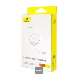 Navíjecí kabel Baseus Free2Draw USB-C/USB-C 1m 100W bílý