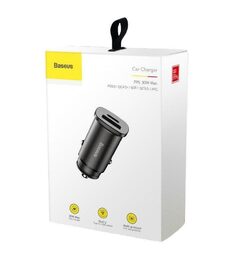 Nabíječka do auta Baseus 30W 1x USB,1x USB-C černá