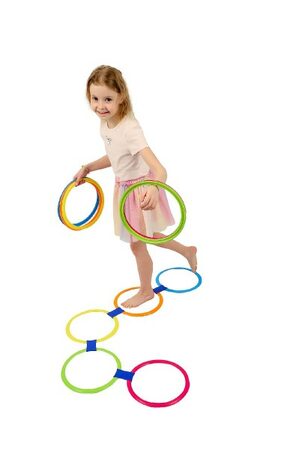 Skákací kruhy barevné plast průměr 27cm kreativní hra v krabici