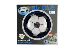 Air Disk fotbalový míč vznášející se plast 14cm na baterie se světlem v krabičce 20x20cm