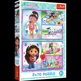 Puzzle 2x70 Zahrajte si s Gabby 27,5x18cm v krabici 19x29x4cm