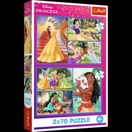 Puzzle 2x70 Disney Princezna - Pohádkové dny 27,5x18cm v krabici 19x29x4cm
