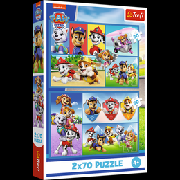 Puzzle 2x70 Tlapková patrola/Paw Patrol 27,5x18cm v krabici 19x29x4cm