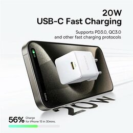 Rychlonabíječka do sítě Baseus Palm 20W USB-C PD QC 3.0 bílá