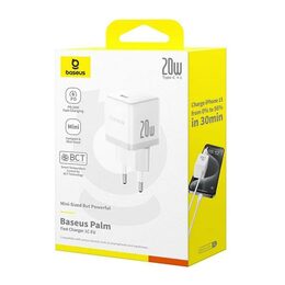 Rychlonabíječka do sítě Baseus Palm 20W USB-C PD QC 3.0 bílá