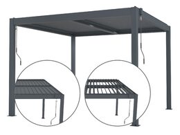 Bioklimatická pergola G21 Austin 3x3 m, antracitová hliníková
