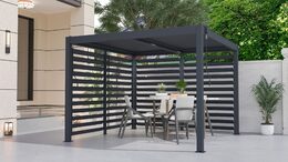 Bioklimatická pergola G21 Austin 3x3 m, antracitová hliníková