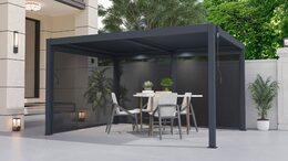 Bioklimatická pergola G21 Austin 4x3 m, antracitová hliníková