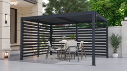 Bioklimatická pergola G21 Austin 4x3 m, antracitová hliníková