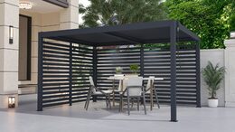 Bioklimatická pergola G21 Austin 4x3 m, antracitová hliníková