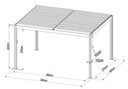 Bioklimatická pergola G21 Austin 4x3 m, antracitová hliníková