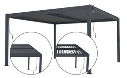 Bioklimatická pergola G21 Austin 4x4 m, antracitová hliníková