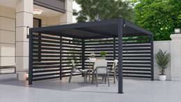 Bioklimatická pergola G21 Austin 4x4 m, antracitová hliníková