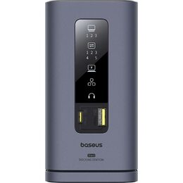 Dokovací stanice 11v1 Baseus Spacemate 100W 2xUSB-C, 4xUSB, 3xHDMI, 1xRJ45, 3,5mm jack šedá